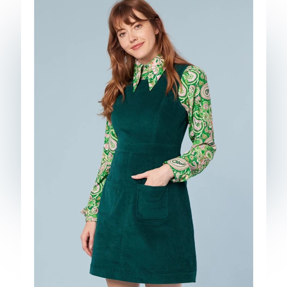 Joanie Daphne Patch Pocket Pinafore Dress Unique Vintage
